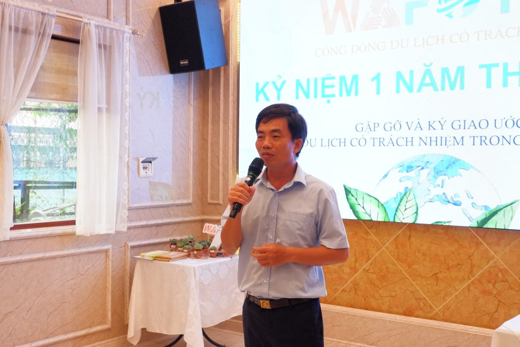 Anh Trần Văn Bình - Giám đốc Trung Tâm Giáo dục Dịch vụ và Môi trường (Vườn quốc gia Cát Tiên), phát biểu tại sự kiện.